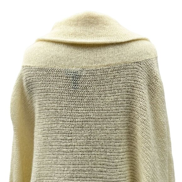 Splendid Colorblock Loose Fit‎ Knit Cowl Neck Tunic Sweater Cream Tan Women L - Picture 10 of 11